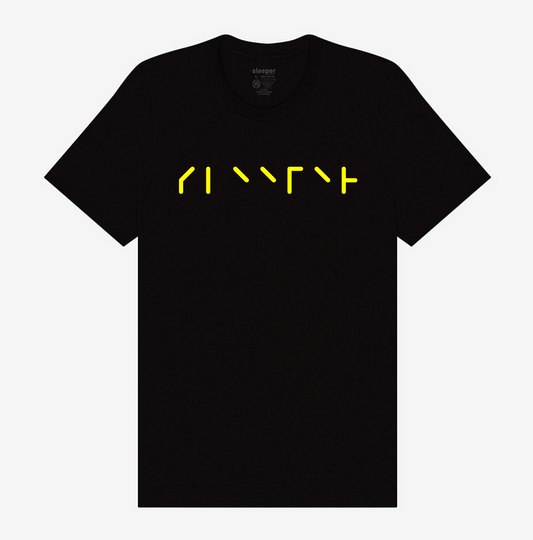 BLACK AND YELLOW BRAILLE LINE TSHIRT